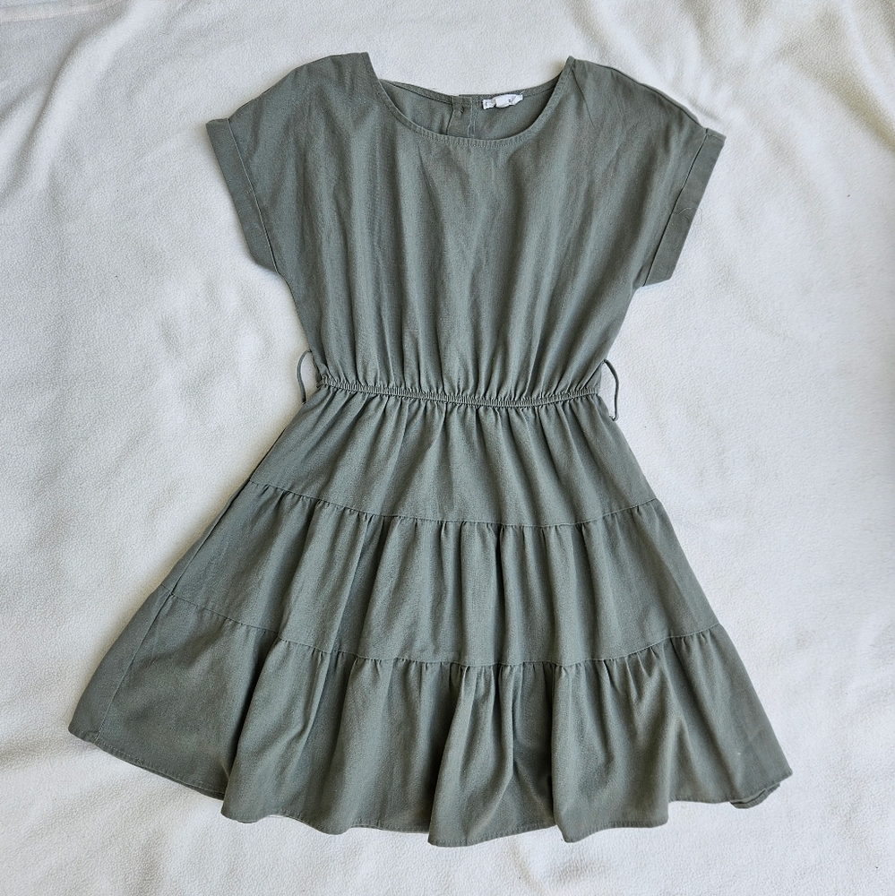 Green Tiered Midi Sundress